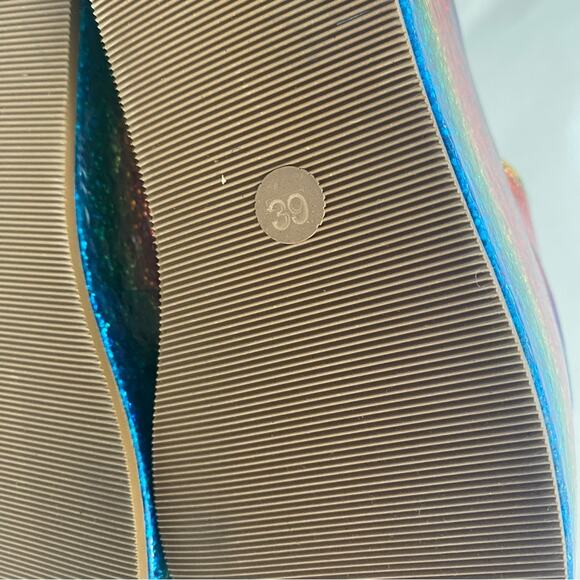 Shane Justin Rainbow Platform Glitter Sandals Size 39/ US 8.5 - Picture 9 of 9